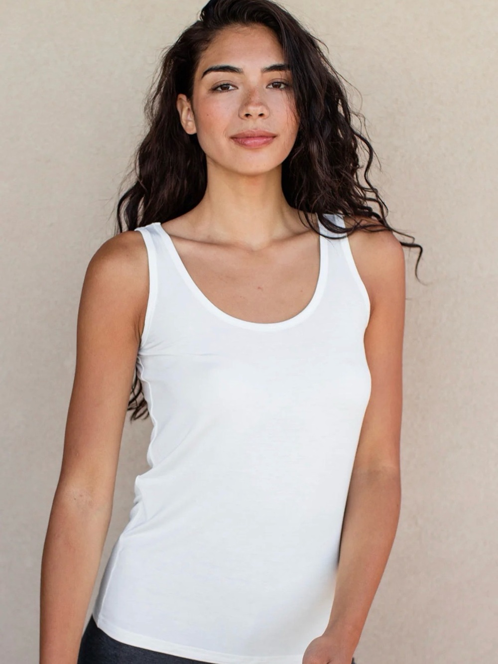 Yala White Scoop Neck Tank Top